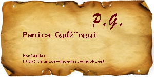 Panics Gyöngyi névjegykártya